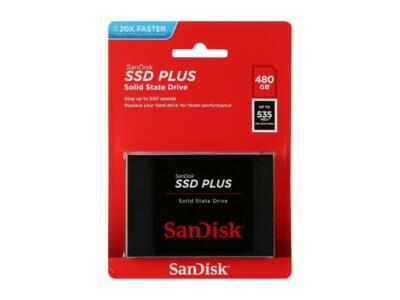 SANDISK-SSD-PLUS 480GB Internal SSD - SATA III 6 Gb/s, 2.5"/7mm, Up to 535 MB/s